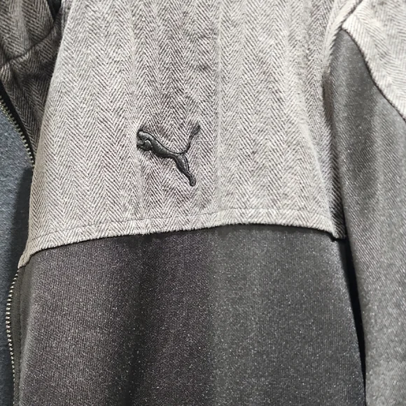 Puma Men's Charcoal and Black Bomber Jacket - Picture 2 of 4